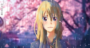 Kaori Miyazono Cherry Blossom Backdrop Wallpaper