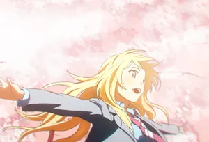 Kaori Miyazono Spring Breeze Wallpaper