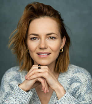 Kara Tointon Glowing In A Stunning Red Dress Wallpaper