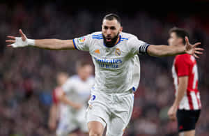 Karim Benzema Celebrating Goal Real Madrid Wallpaper