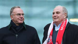 Karl-heinz Rummenigge And Uli Hoeness In Hdi Arena Wallpaper