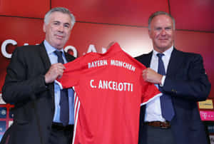 Karl-heinz Rummenigge With Head Coach Carlo Ancelotti Wallpaper