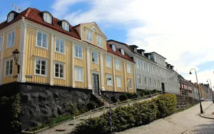Karlshamn Colorful Historical Buildings Wallpaper