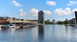 Karlstad Waterfront View Sweden Wallpaper