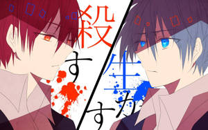 Karma Akabane And Nagisa Shiota Kanji Wallpaper