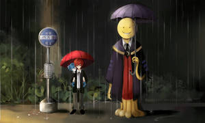 Karma Akabane In The Rain Wallpaper