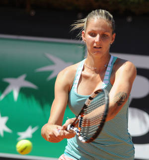 Karolina Pliskova Two Handed Stroke Wallpaper