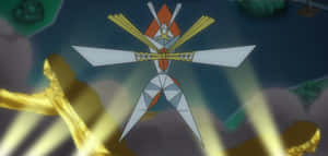 Kartana Pokemon In Dark With Spotlight Wallpaper