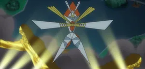 Kartana Pokemon In Dark With Spotlight Wallpaper