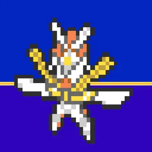 Kartana Pokemon Pixel Art Blue Background Wallpaper