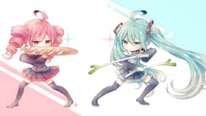 Kasane Teto And Hatsune Miku Wallpaper
