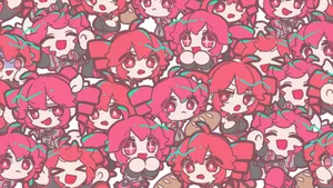 Kasane Teto Pattern Wallpaper