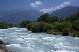 Kashmir Riverand Mountains Wallpaper