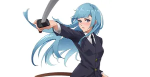 Kasumi Miwa Anime Sword Action Wallpaper