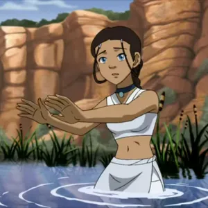 Katara, The Waterbending Master In Action Wallpaper