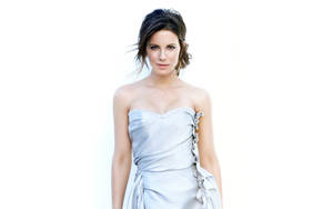 Kate Beckinsale In Silver Dress Wallpaper