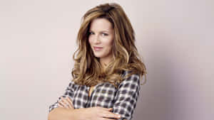 Kate Beckinsale Plaid Shirt Portrait4 K Wallpaper