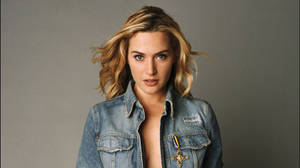 Kate Winslet Blue Denim Jacket Wallpaper