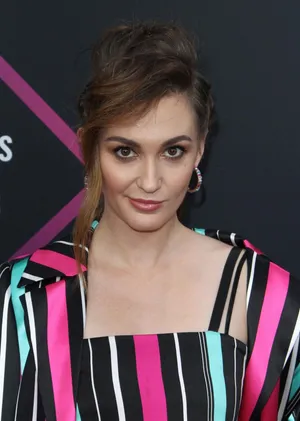 Katherine Barrell Striped Blazer Portrait Wallpaper