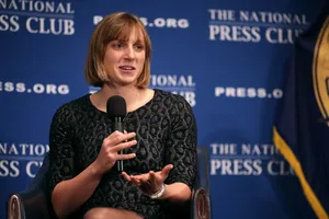 Katie Ledecky Speakingat National Press Club Wallpaper