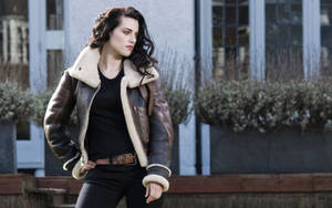 Katie Mcgrath Leather Jacket Wallpaper