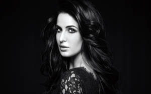 Katrina Kaif Grayscale Portrait Wallpaper