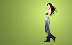 Katrina Kaif In Green Background Wallpaper