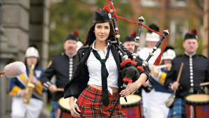 Katrina Kaif With Bagpipes Wallpaper