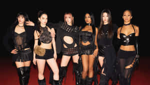 Katseye Fashion Group Black Outfits Wallpaper