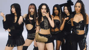 Katseye Group Fashion Black Outfits Wallpaper