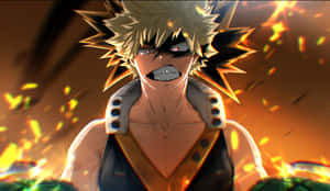 Katsuki Bakugo Fierce Battle Stance4 K Wallpaper