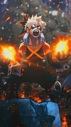 Katsuki Bakugo, The Fiery-tempered Hero Of My Hero Academia Wallpaper