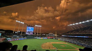 Kauffman Stadium Night Game Wallpaper