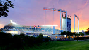 Kauffman Stadium Sunset View Wallpaper