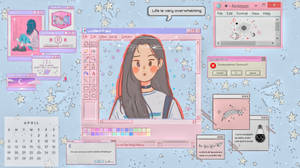 Kawaii Aesthetic Computer Screen Wallpaper