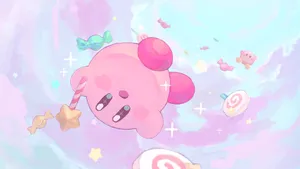 Kawaii Aesthetic Kirby Video Game Wallpaper
