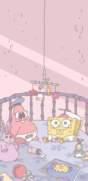 Kawaii Aesthetic Spongebob And Patrick Wallpaper