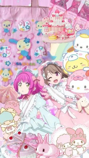 Kawaii_ Anime_ Characters_ Cute_ Background Wallpaper