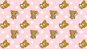 Kawaii_ Bears_ Pattern_ Pink_ Background Wallpaper