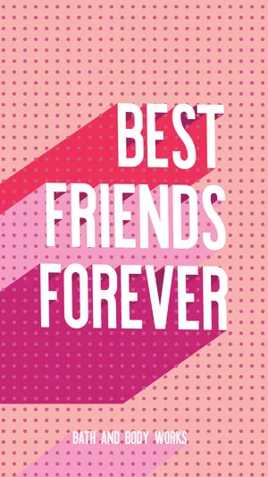 Kawaii Best Friend Forever Typography Wallpaper