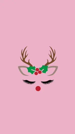 Kawaii Christmas Lady Deer Wallpaper