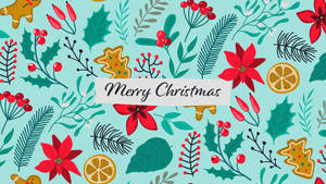 Kawaii Christmas Leaves Wallpaper