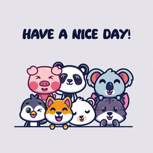 Kawaii Cute Animals Greeting Wallpaper