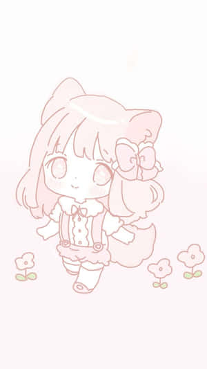Kawaii Cute Anime Pink Little Girl Wallpaper