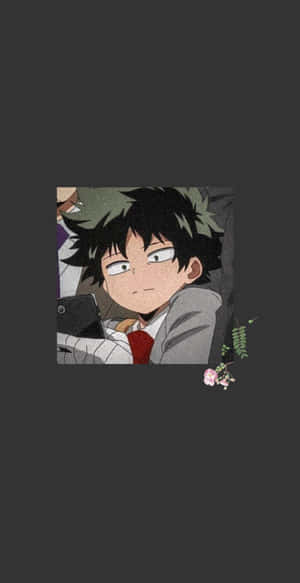 Kawaii Deku Looking Cute And Strong Wallpaper