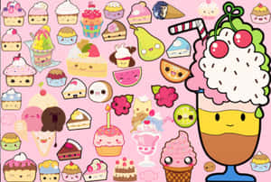 Kawaii Dessert Collage Aesthetic Wallpaper