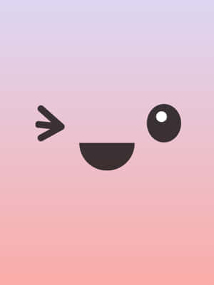 Kawaii Emoticon On Pink Background Wallpaper