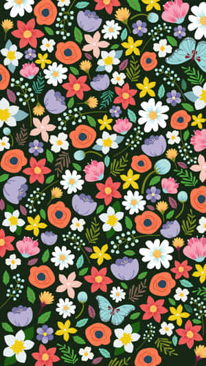 Kawaii Flower: A Vibrant Splash Of Joy! Wallpaper