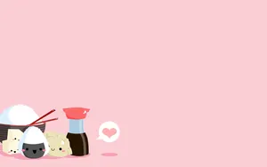 Kawaii Food Cartoon Cute Laptop Wallpaper