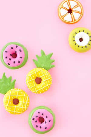 Kawaii Fruit: Happy Watermelon And Friends Wallpaper